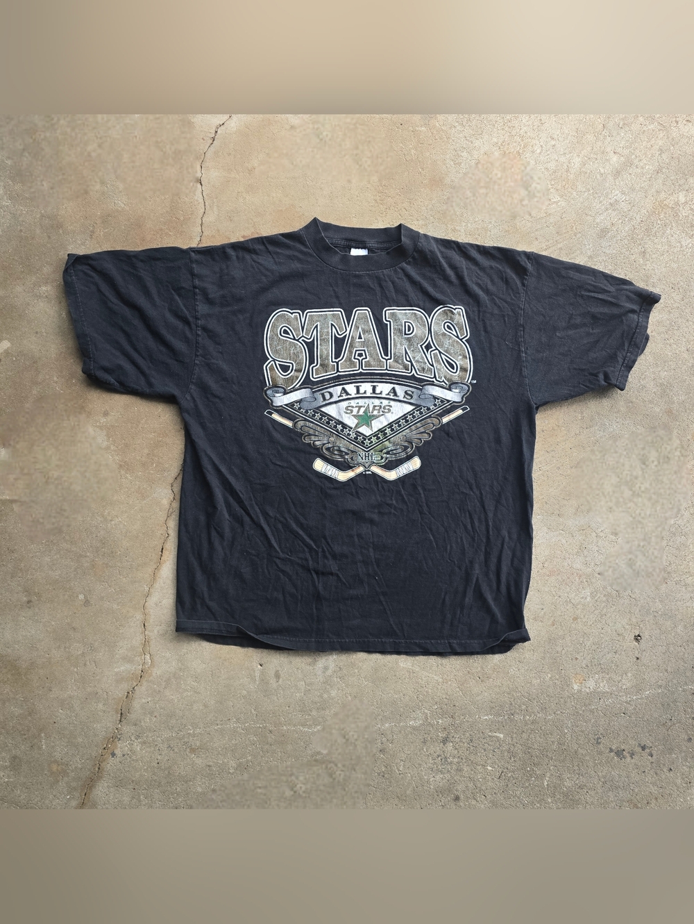 Vintage 90s Dallas Stars NHL Hockey Logo T Shirt Mens Size 2x